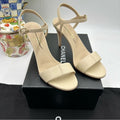Women's Chanel ivory leather strappy sandals 
Size 38.5 
Made in Italy