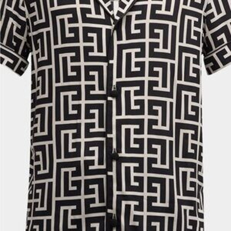 Men's Balmain monogram pajama shirt, size 43 made in Italy