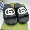 Men's Gucci interlocking G rubber Pool slides size 8, made in Italy