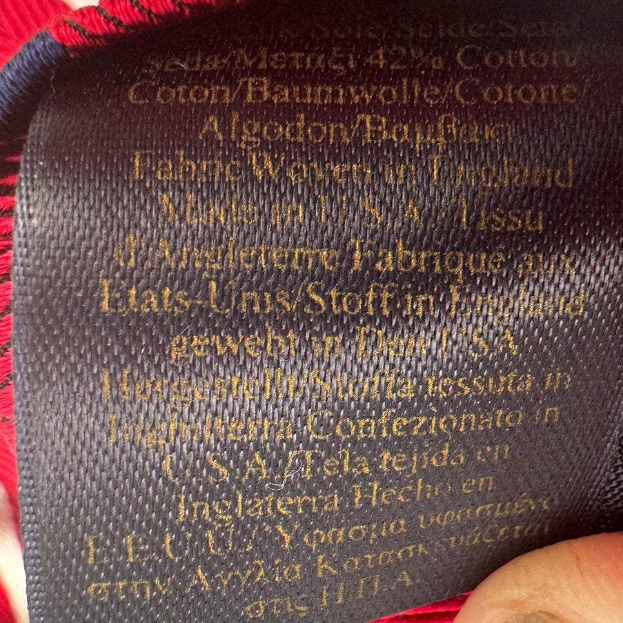 Brooks Brothers NWOT Men's Red & Navy Blue Silk Blend Striped Neck Tie