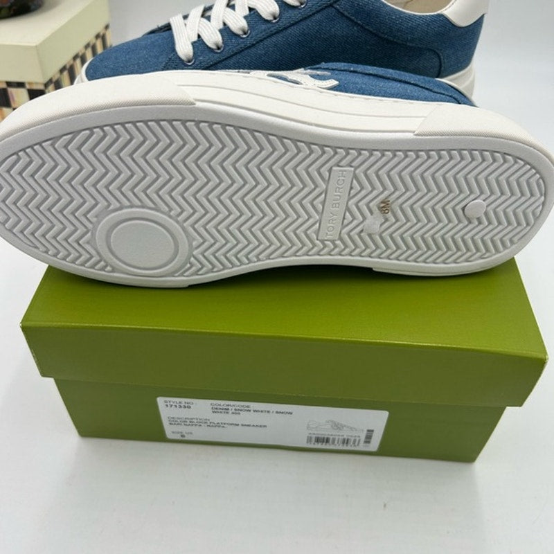 Women's Tory Burch platform denim sneakers size 8 US
