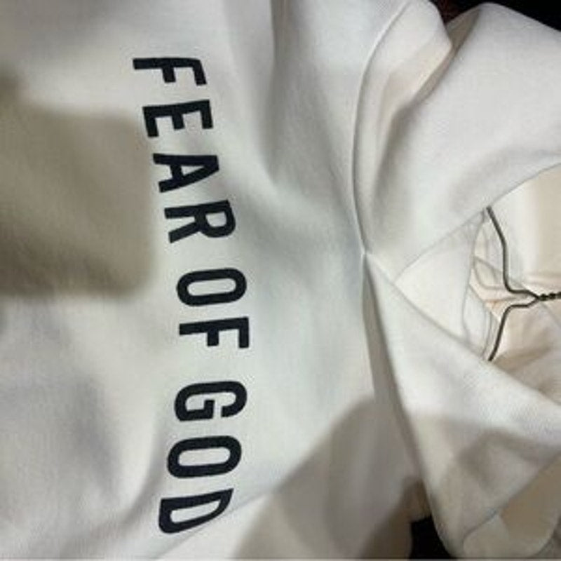 Men's Fear of God Cream French terry cotton Hoodie size XL