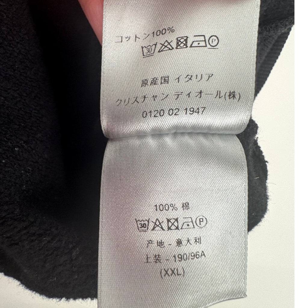 Men's Christian Dior Black CD Icon Cotton Fleece Hooded Sweatshirt Size XXL