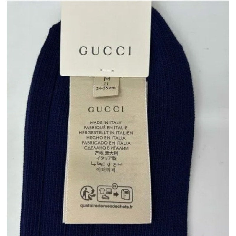 Men's Gucci intarsia logo socks size medium, made in Italy