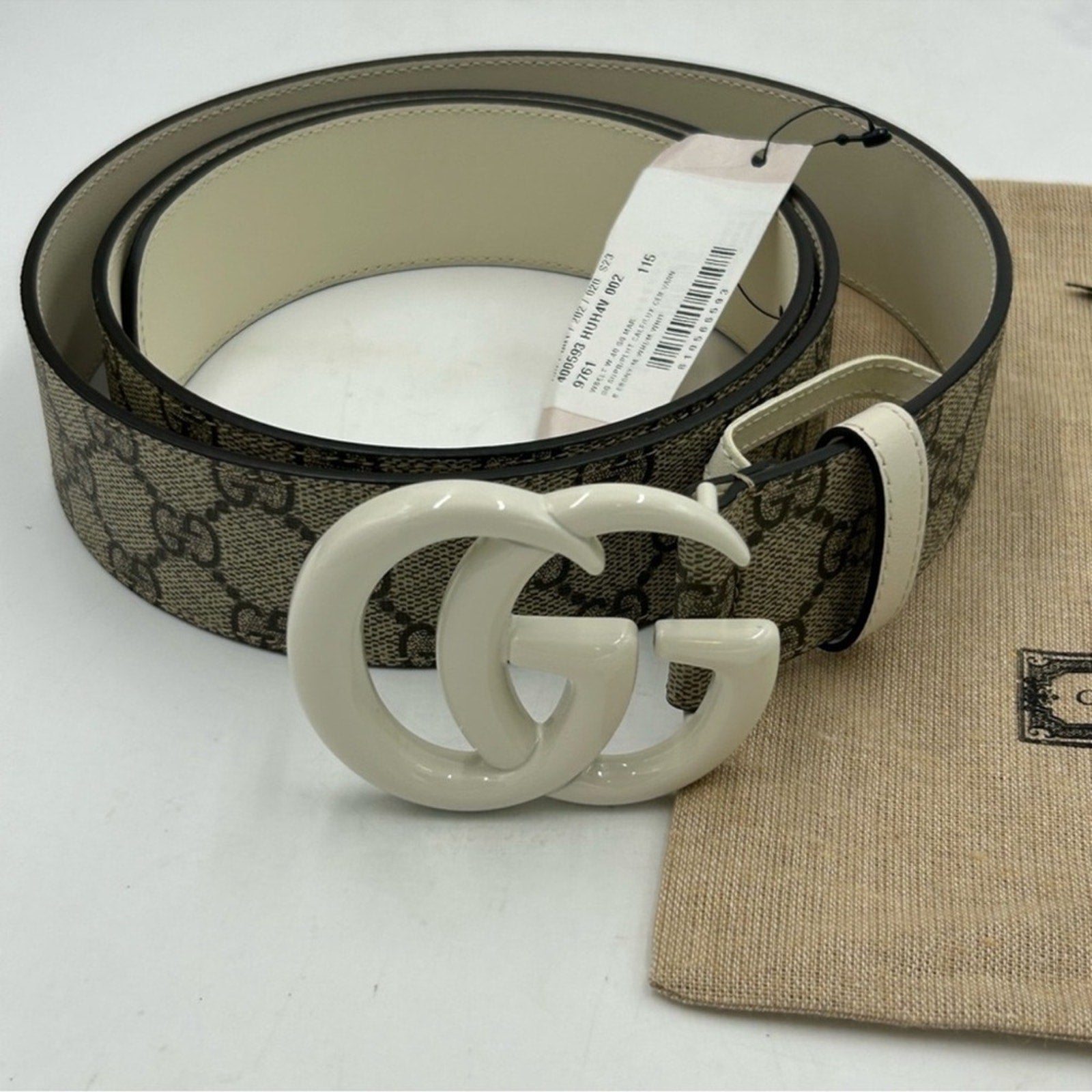 Men's Gucci GG supreme Marmont leather belt size 115 centimeters/46 inches