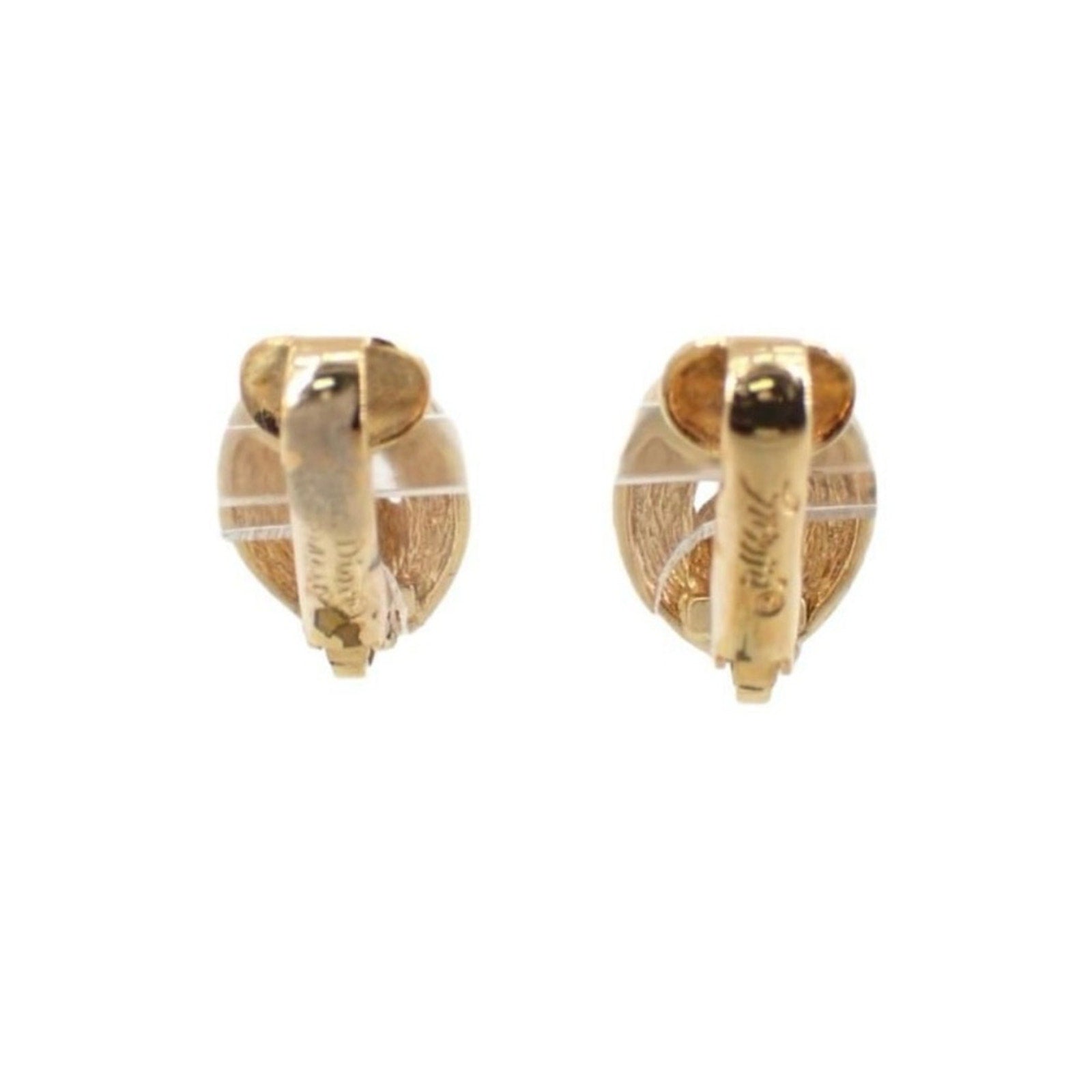 Christian Dior Vintage Gold plated clip earrings 
With rhinestone embellishment