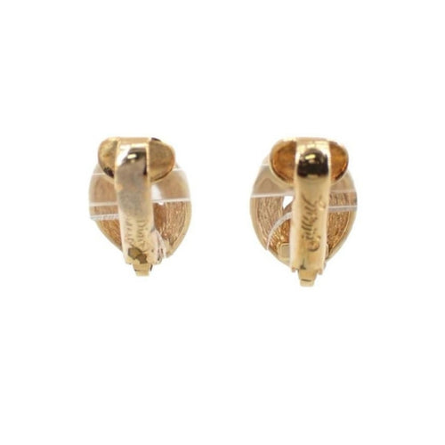 Christian Dior Vintage Gold plated clip earrings 
With rhinestone embellishment