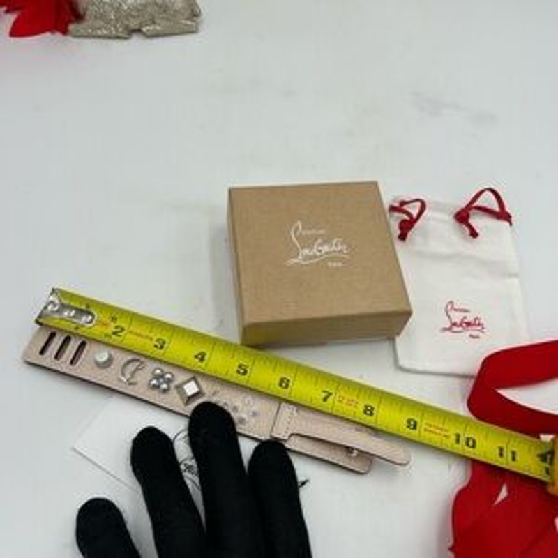 Christian Louboutin Paloma spike embellished leather bracelet. NWT.