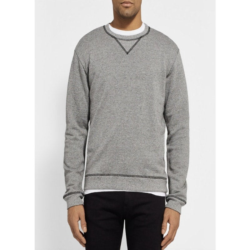 Mens Maison Margiela Wool Blend Leather Elbow Patch Crew Neck Sweatshirt Size 50