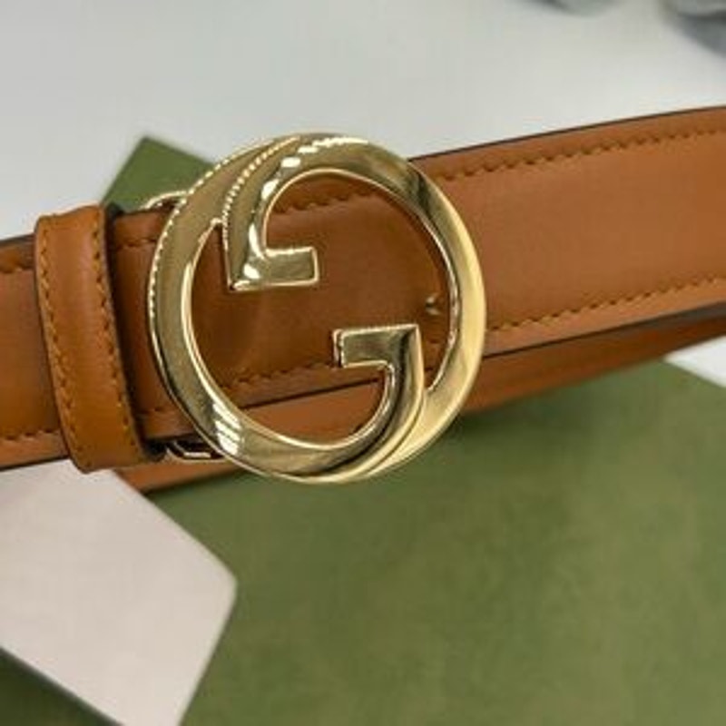 Men's Gucci, Blondie interlocking G leather belt size 120 cm/48 inches Italy