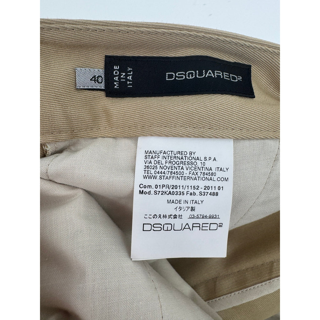 DSQUARED2 NWT Khaki 100% Cotton Pants Size 40 Made in Italy