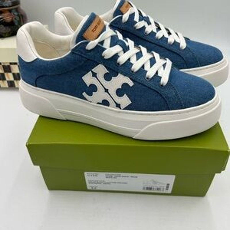 Women's Tory Burch denim platform sneakers size 9.5 US
