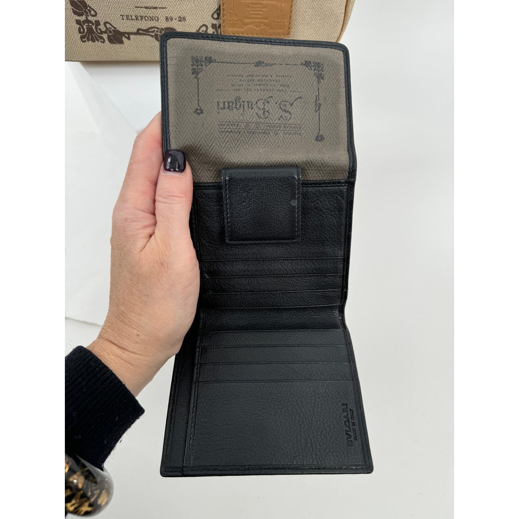 Bulgari Speedy Type Bag With Long Strap With Matching Trifold Wallet