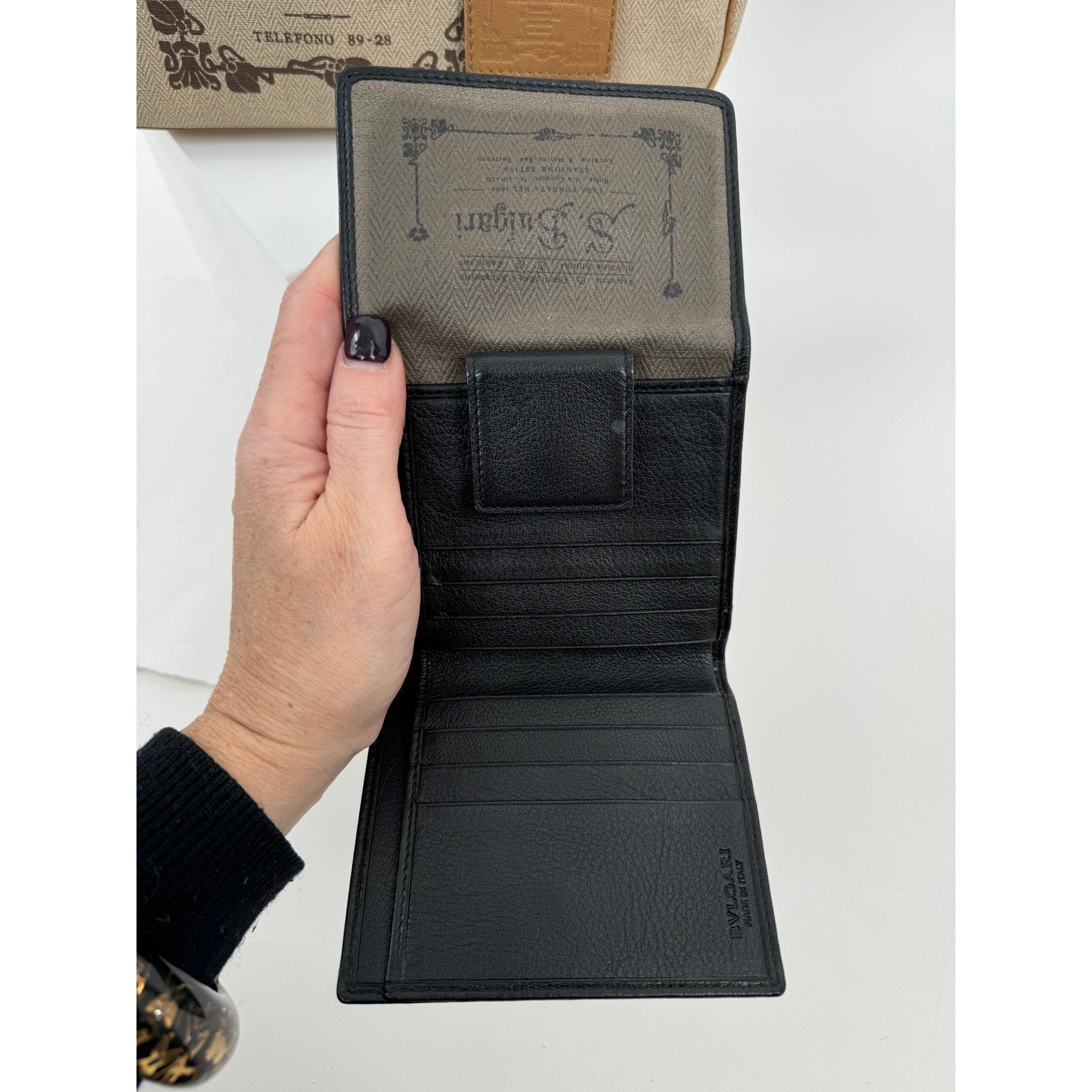 Bulgari Speedy Type Bag With Long Strap With Matching Trifold Wallet