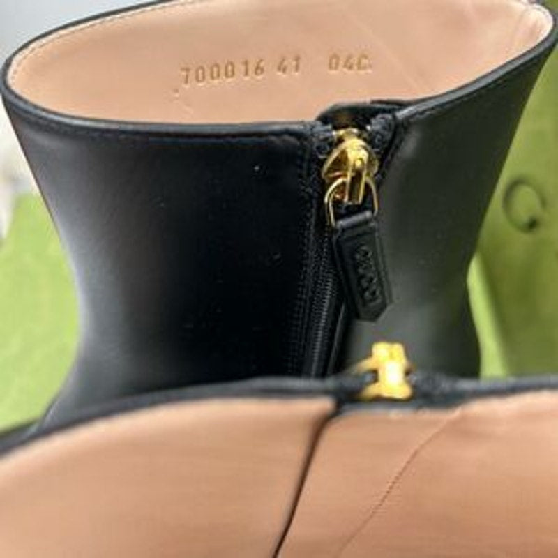 Women’s Gucci, Leather GG Blondie, 55 mm ankle boots size 41 made in Italy