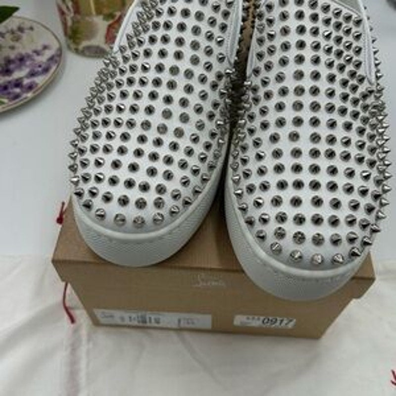 Men's Christian Louboutin roller boat spiked sneakers size 45 made in Italy