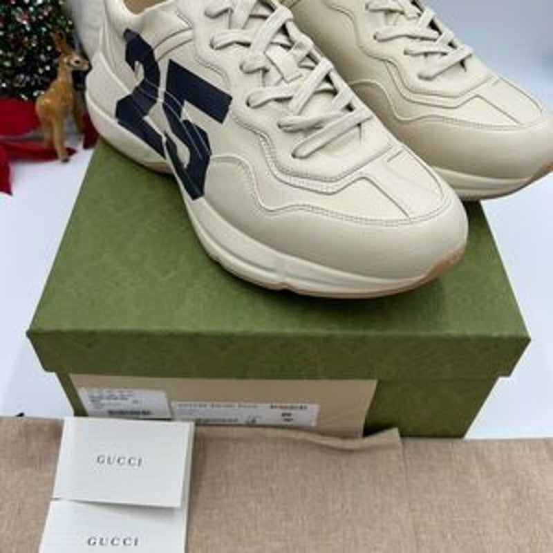 Men’s Gucci  Rython 25 low top leather sneakers size 12.5 made in Italy