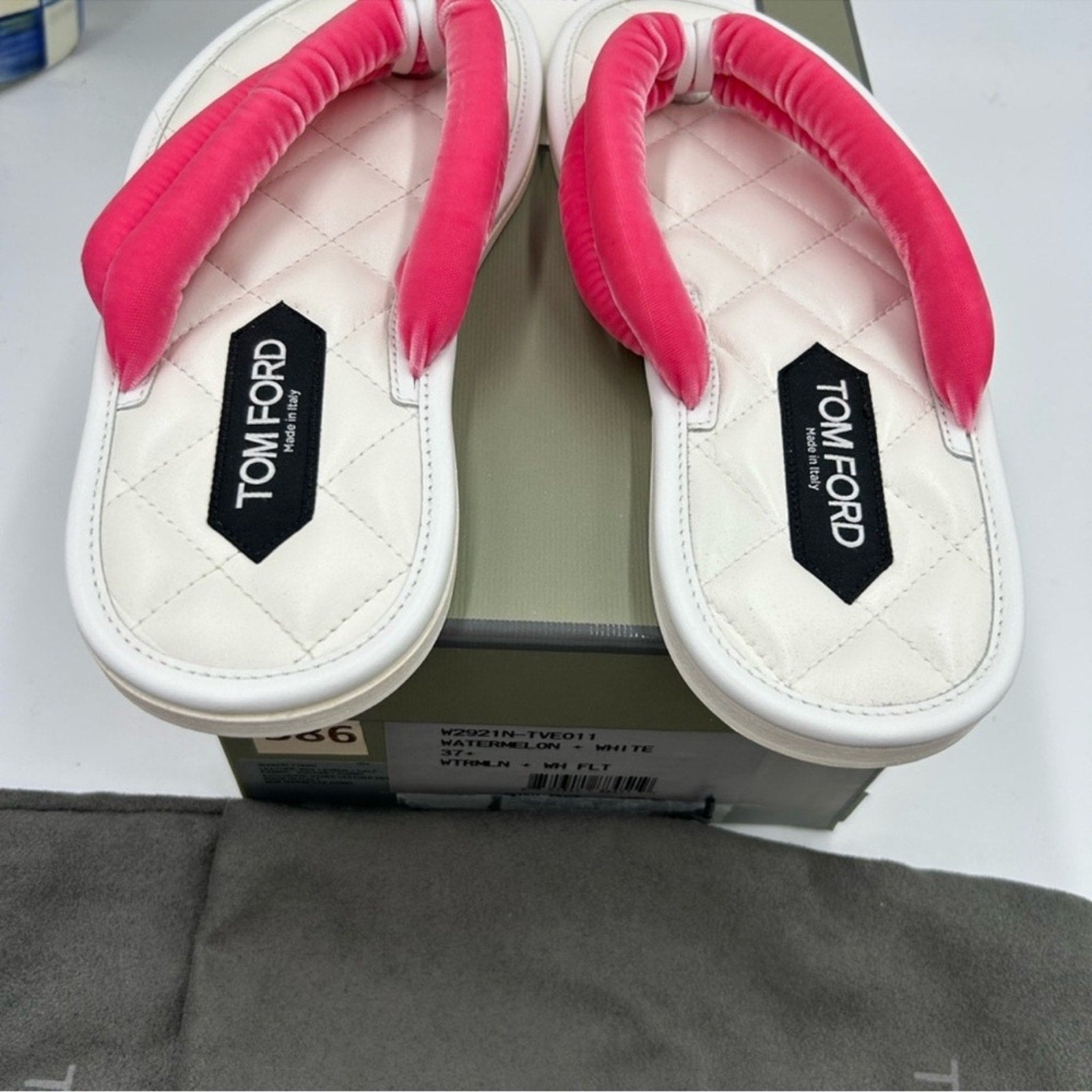 Women's Tom Ford Watermelon/White Flip-flop sandals 
Sizes 37.5 
Made in Italy