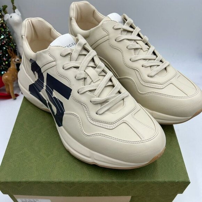 Men’s Gucci  Rython 25 low top leather sneakers size 12.5 made in Italy