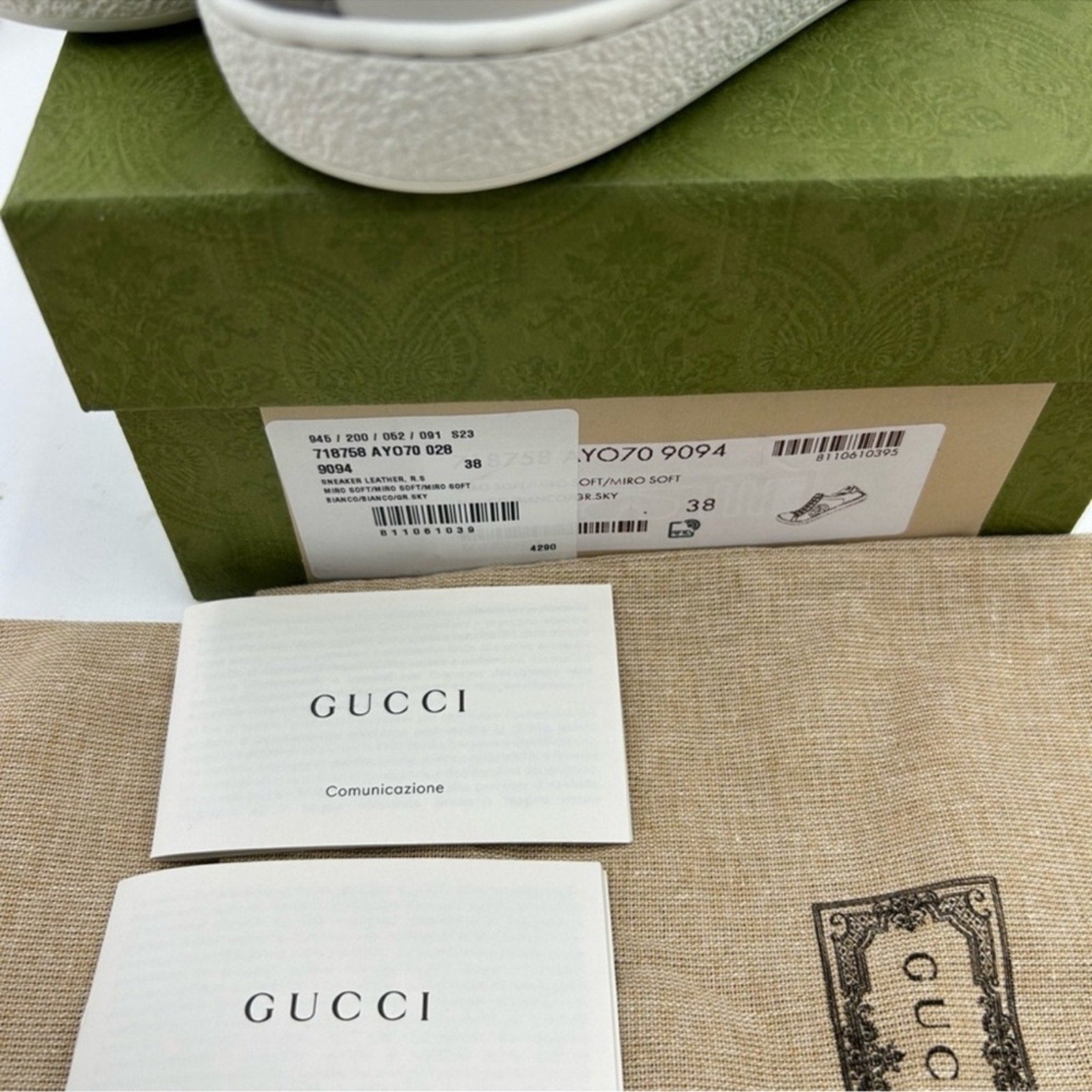 Women's Gucci interlocking G ace leather sneakers size 38 made in Italy