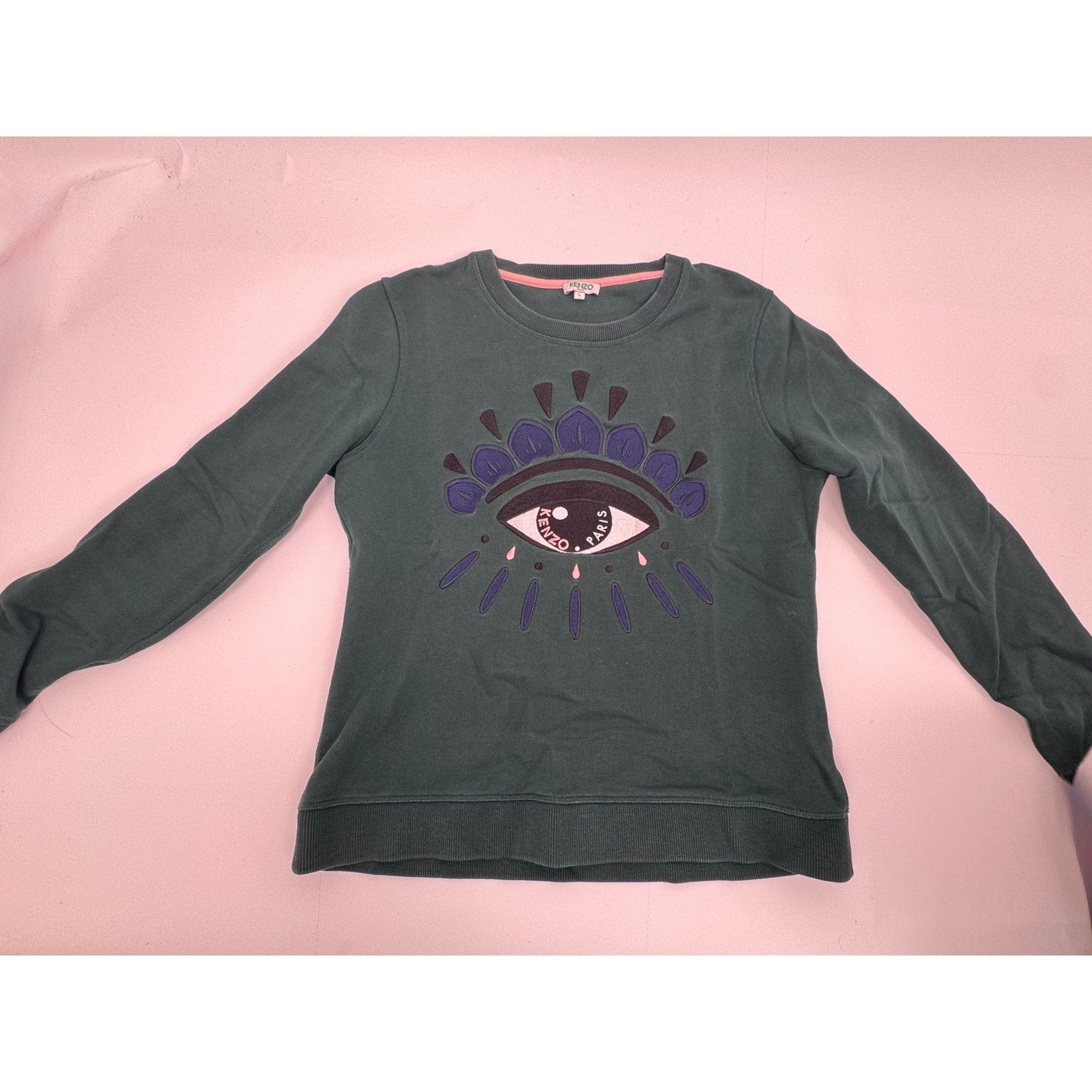 Kenzo Green Eye Embroidered Women's Top Size Large