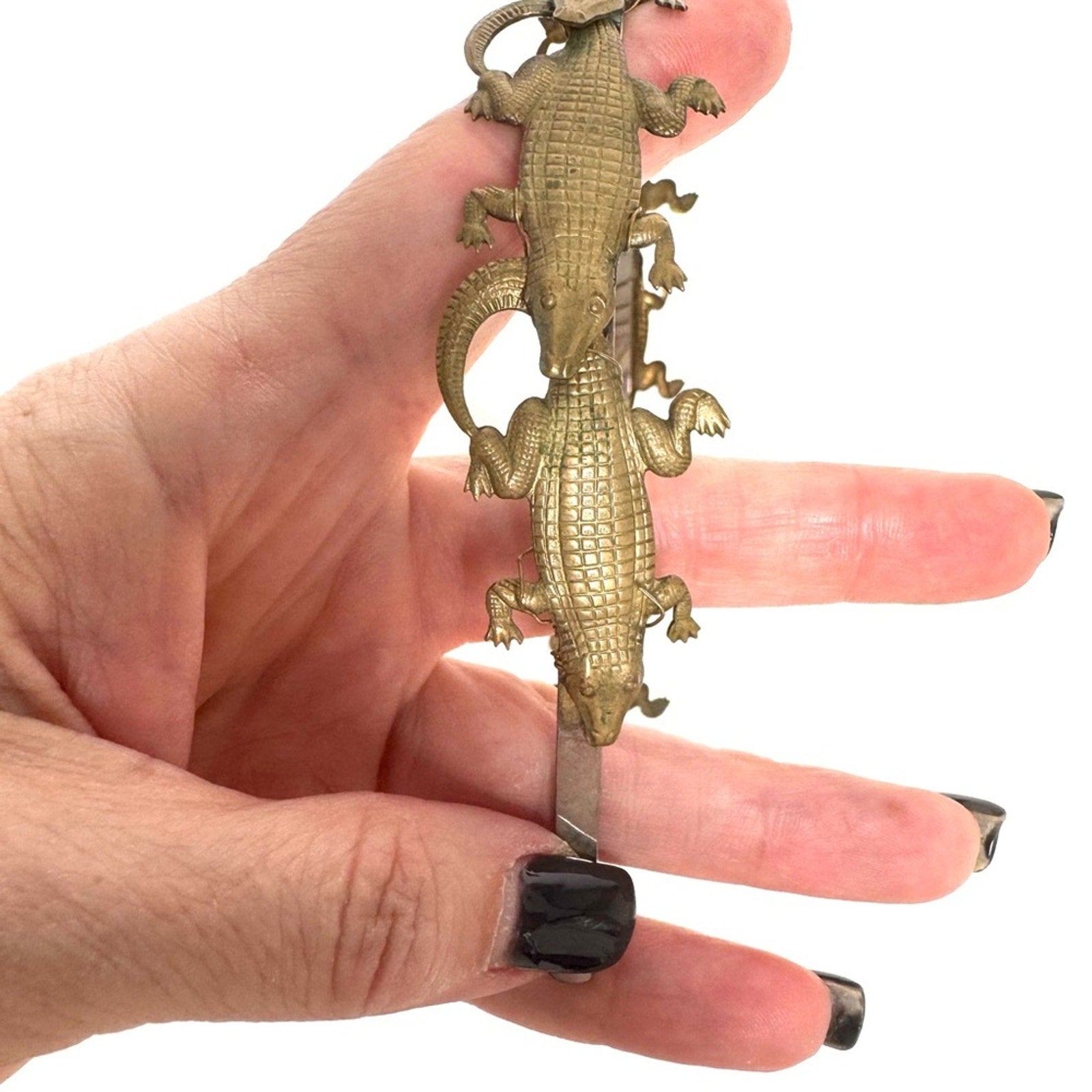 Eugenia Kim RARE HAND CAST bronze alligator headband bought at Henri Bendel, NYC