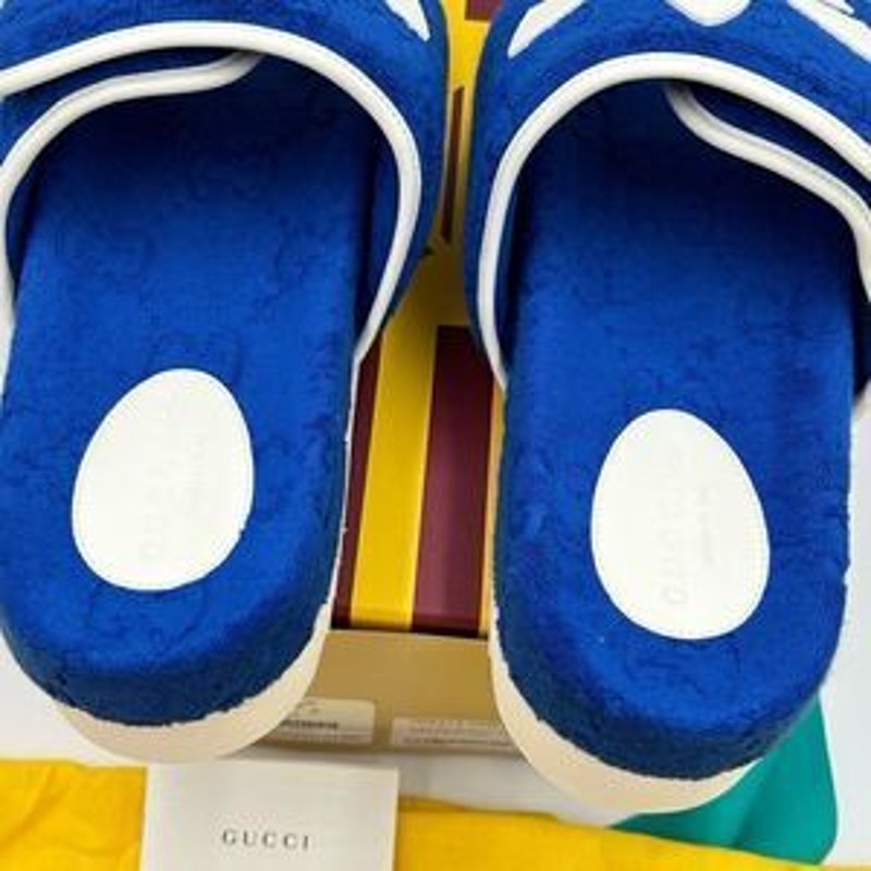 Men’s Gucci X Adidas, slide sandals size 12 made in Italy