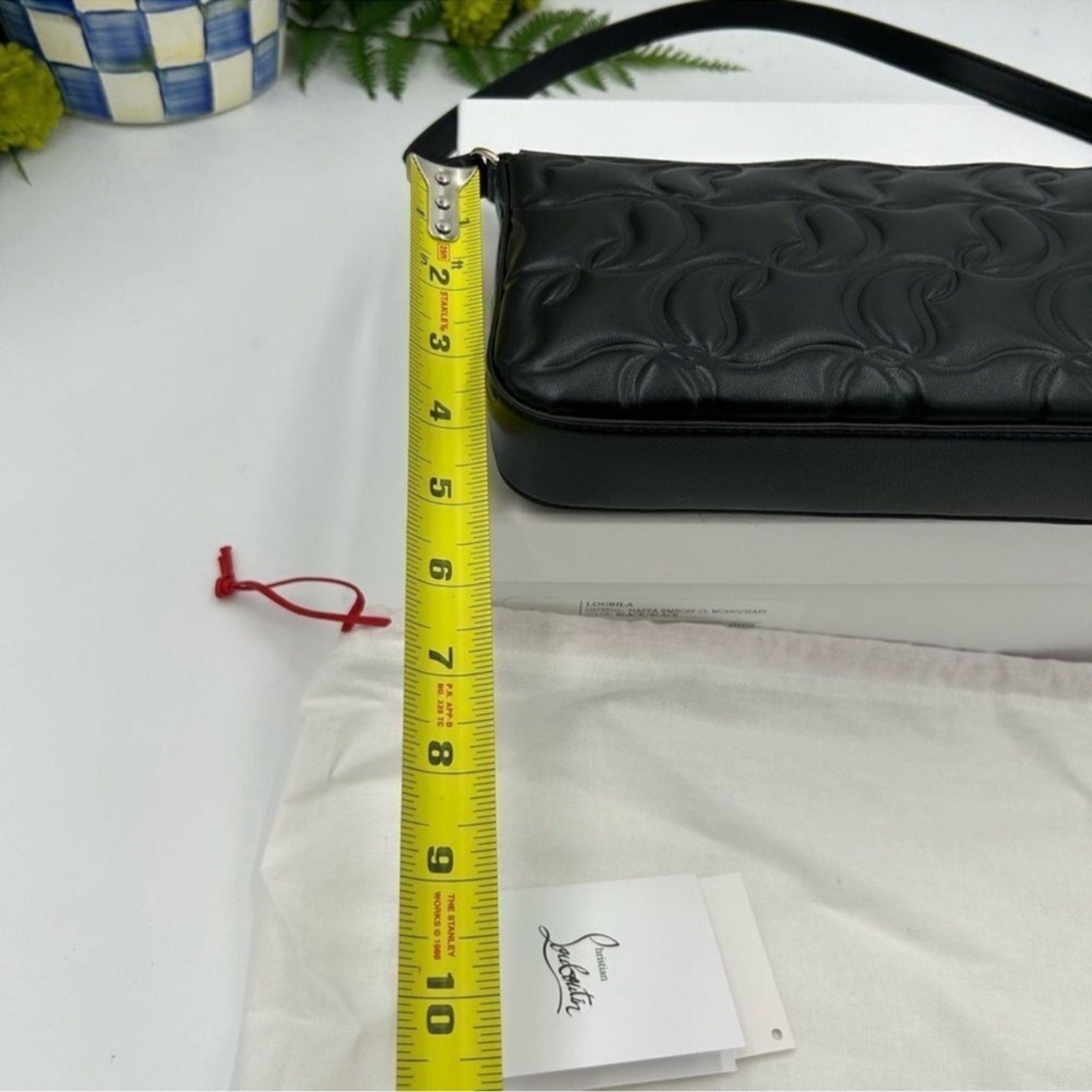 Women's Christian Louboutin shoulder bag CL embossed Napa Leather 
Made in Italy