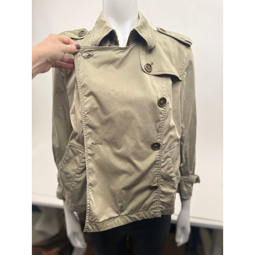Burberry Brit Women's Khaki Olive-Tone Jacket – Size US 10 (Fits Medium)