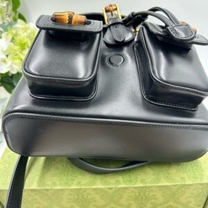 Gucci leather bamboo backpack made in Italy NWT