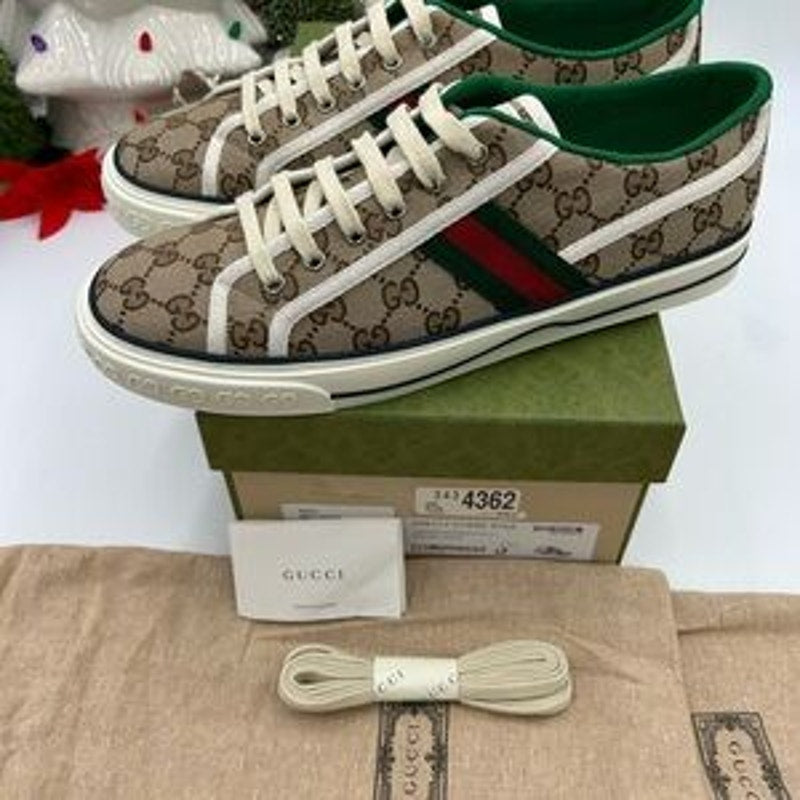 Gucci tennis 1977 low top GG canvas sneaker sized 11.5 fits 12 US made in Italy