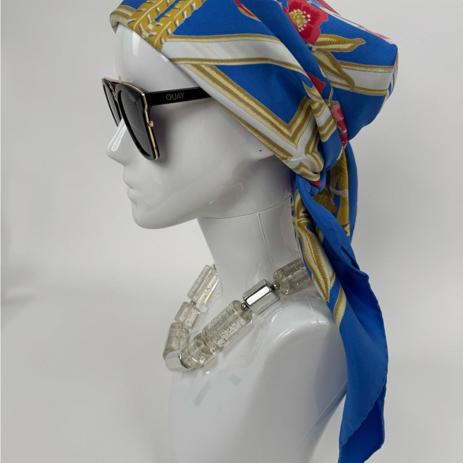 Clear Geometric Statement Necklace Modern Design