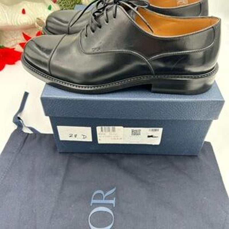 Dior Men's embassy, Black Leather Oxford Shoes size 42 made in Italy