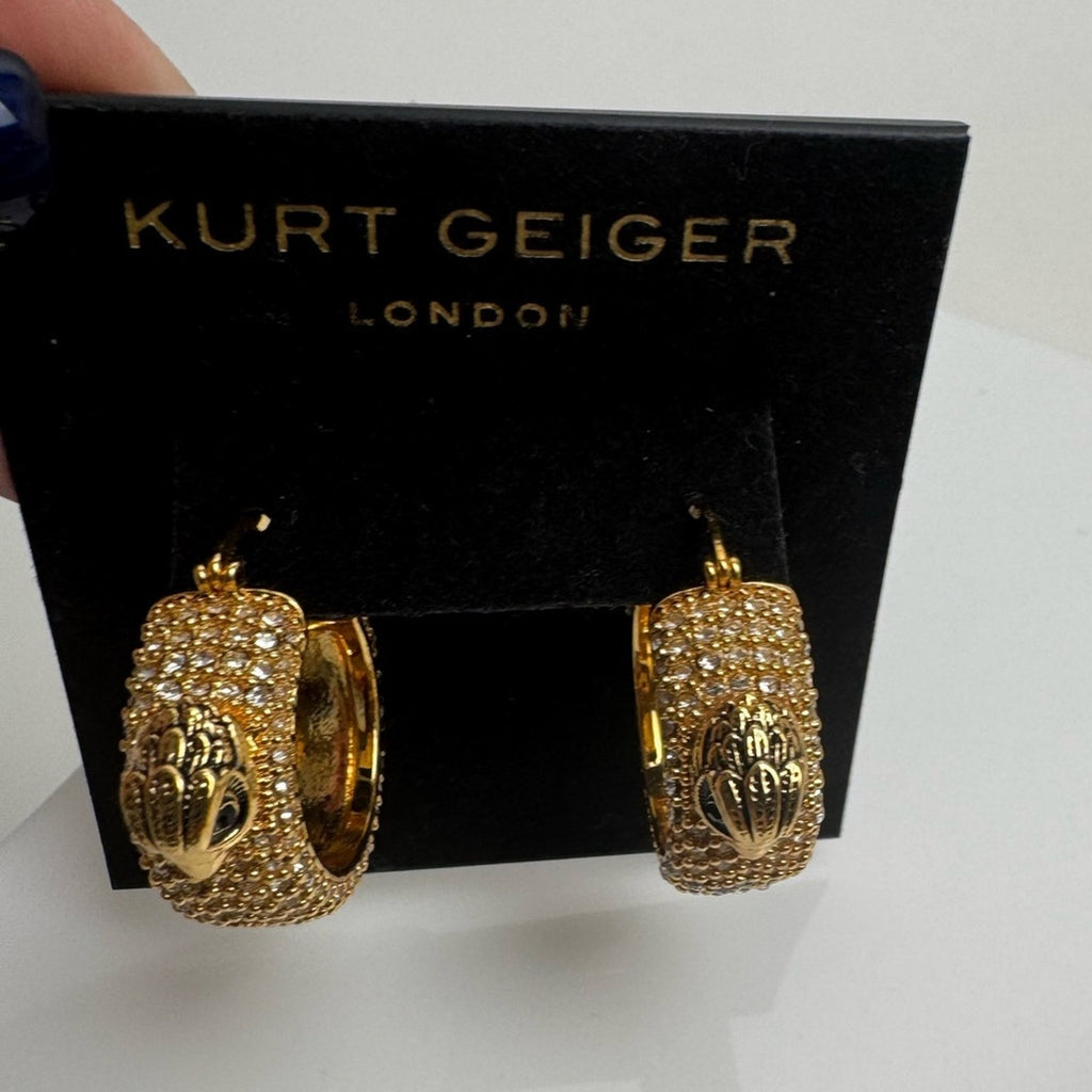 Kurt Geiger, Gold  plate Eagle hoops w/rhinestone embellishment throughout NWT’s