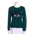 Kenzo Green Eye Embroidered Women's Top Size Large