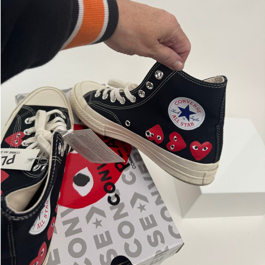 Comme des Garcons x Converse NIB Unisex Heart High Top Sneakers M8.5 W10.5