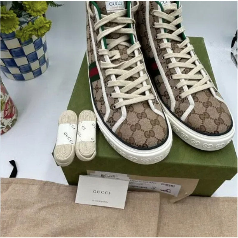 Men's Gucci tennis 1977 high top sneakers size 12.5 made in Italy