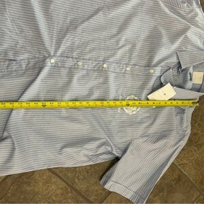 Men's Givenchy crest logo, striped short sleeve cotton Poplin shirt size 43