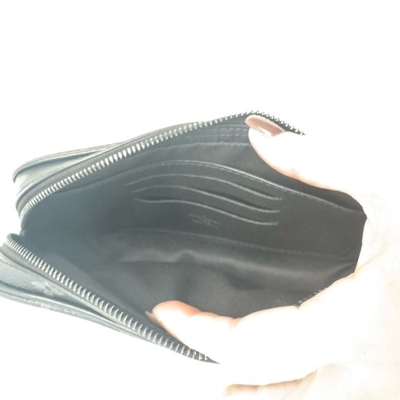 LV Black Virgil Abloh Coated Canvas Monogram Eclipse Volga Pochette Clutch Bag