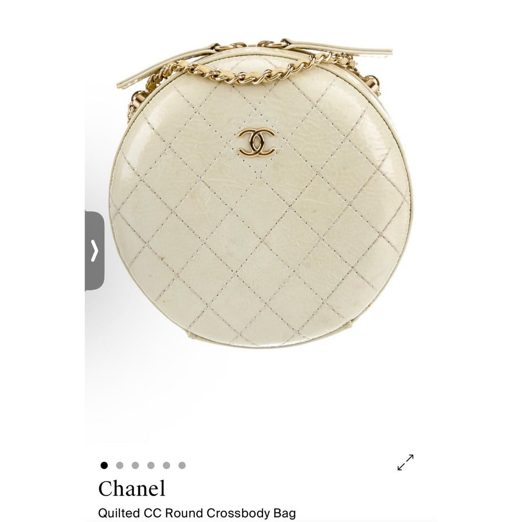 Chanel quilted cc round crossbody bag