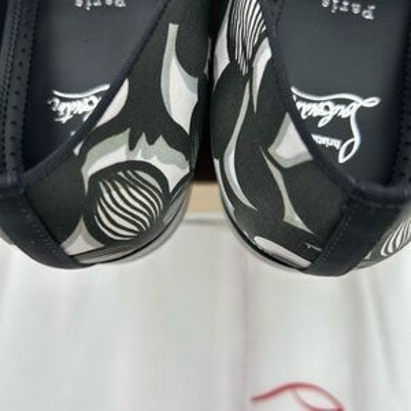 Christian Louboutin Mens dandelion flat black/white loafers size 46.5 Italy