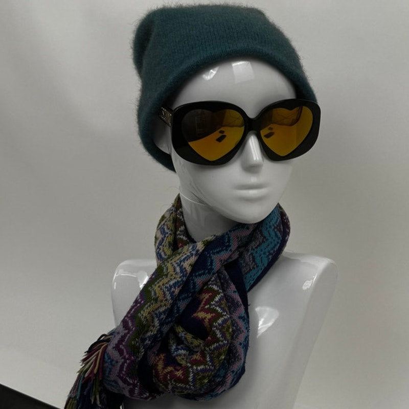 Moschino NWT Heart Shaped Jet Black Oversized Frame Sunglasses