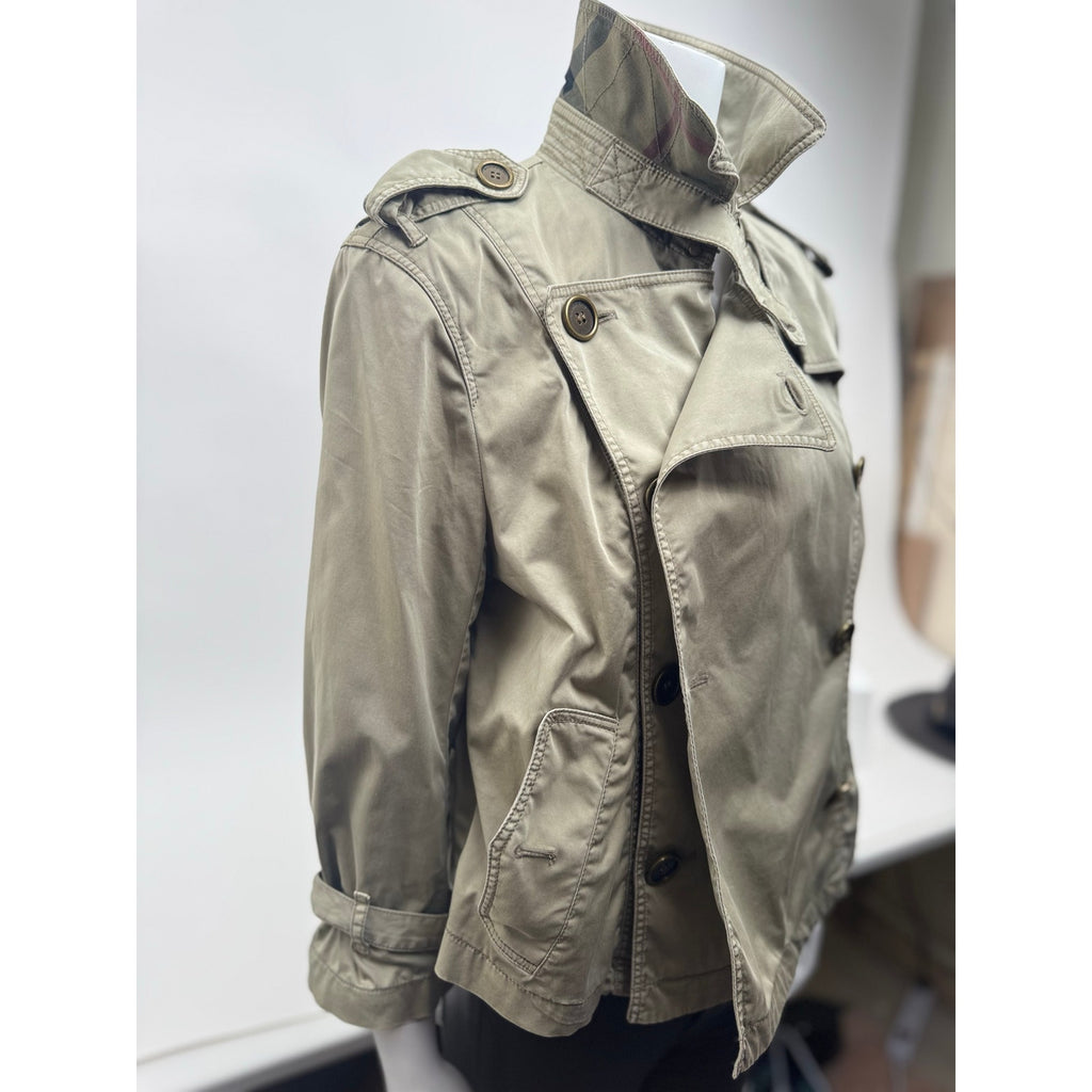 Burberry Brit Women's Khaki Olive-Tone Jacket – Size US 10 (Fits Medium)