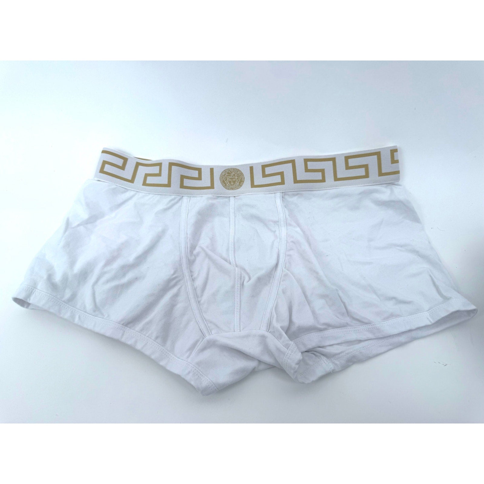 Men's Versace NIB Greca Low Rise Slip Stretch Cotton Boxer Briefs Shorts Size XL