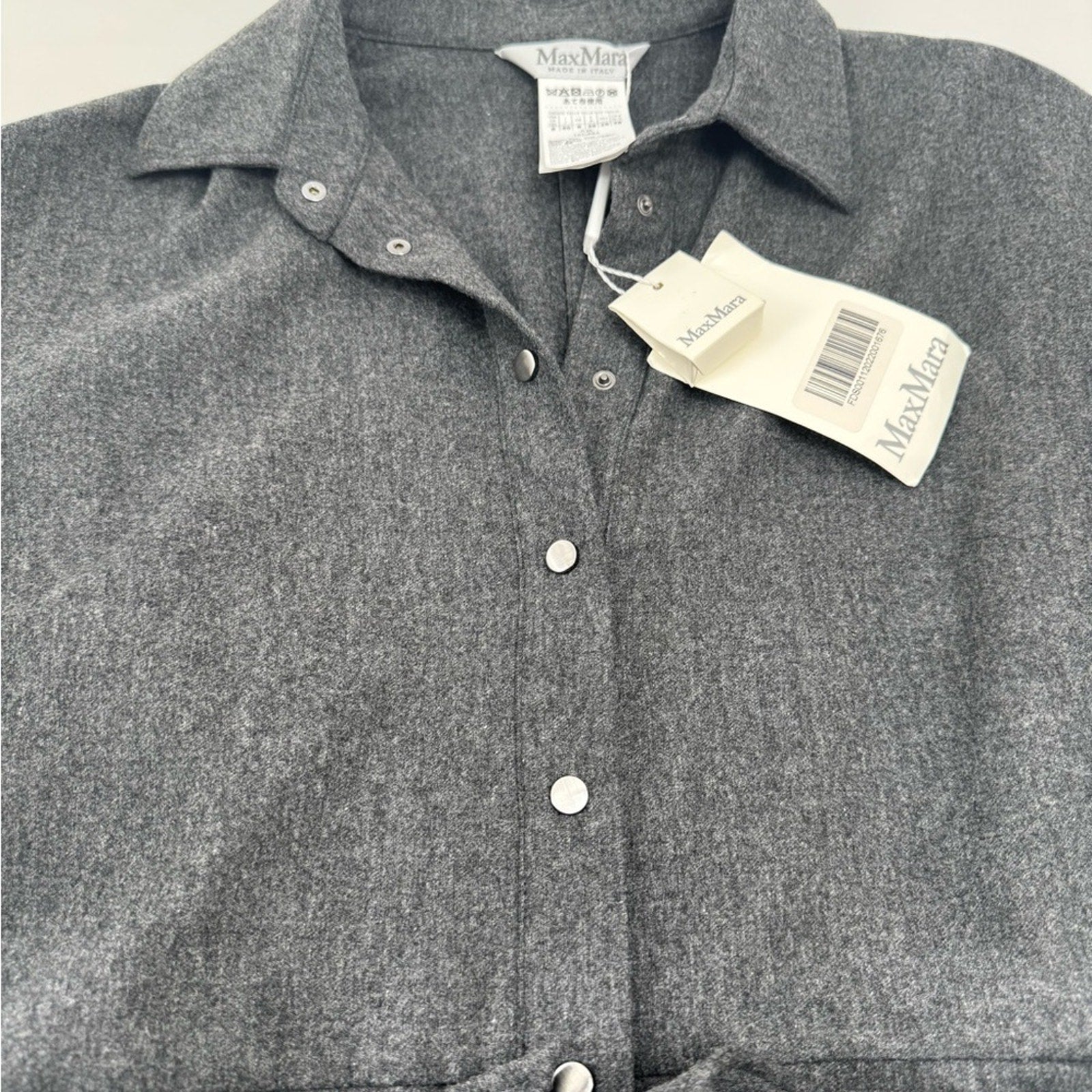 MaxMara Charcoal Wool Blend Fabric