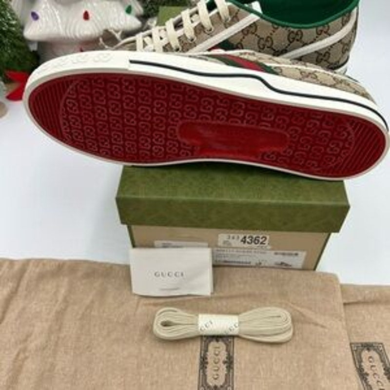 Gucci tennis 1977 low top GG canvas sneaker sized 11.5 fits 12 US made in Italy