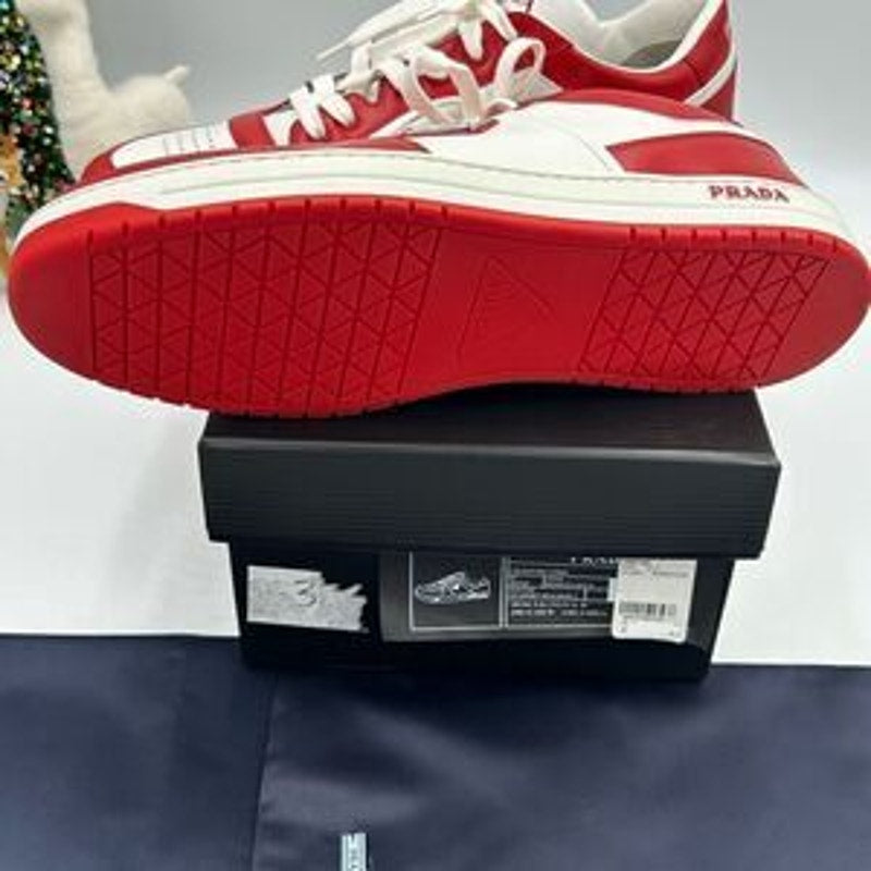 Men’s Prada downtown leather logo sneakers size 12.5 made in Italy