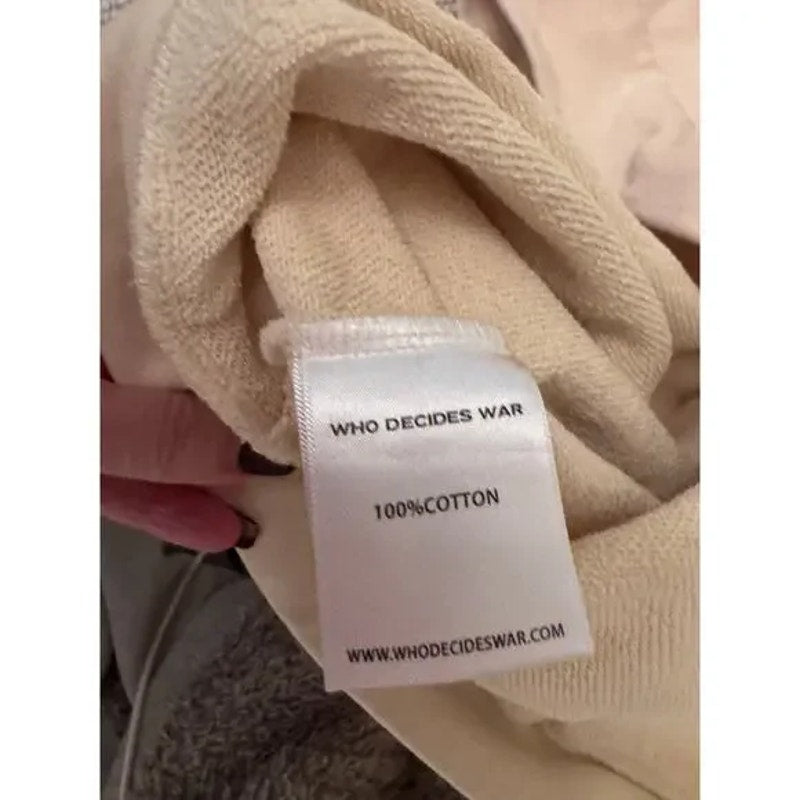 Men's Who Decides War by EV Bravado Embroidered Printed Oversized Hoodie Size L