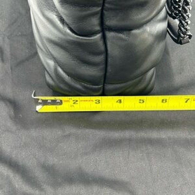 Saint Laurent YSl Black Lou Lou medium Puffer Shoulder Bag made in Italy