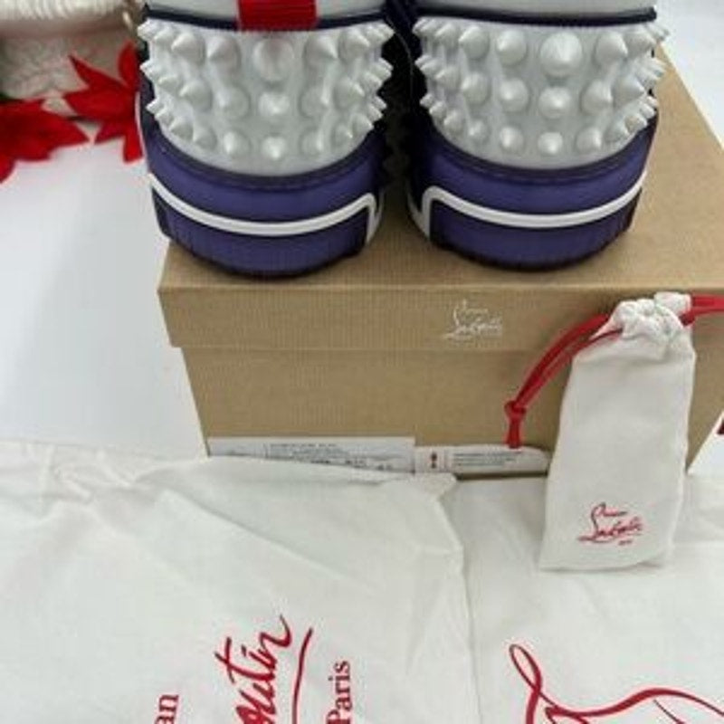 Christian Louboutin Mens Astroloubi, leather trimmed sneakers size 45